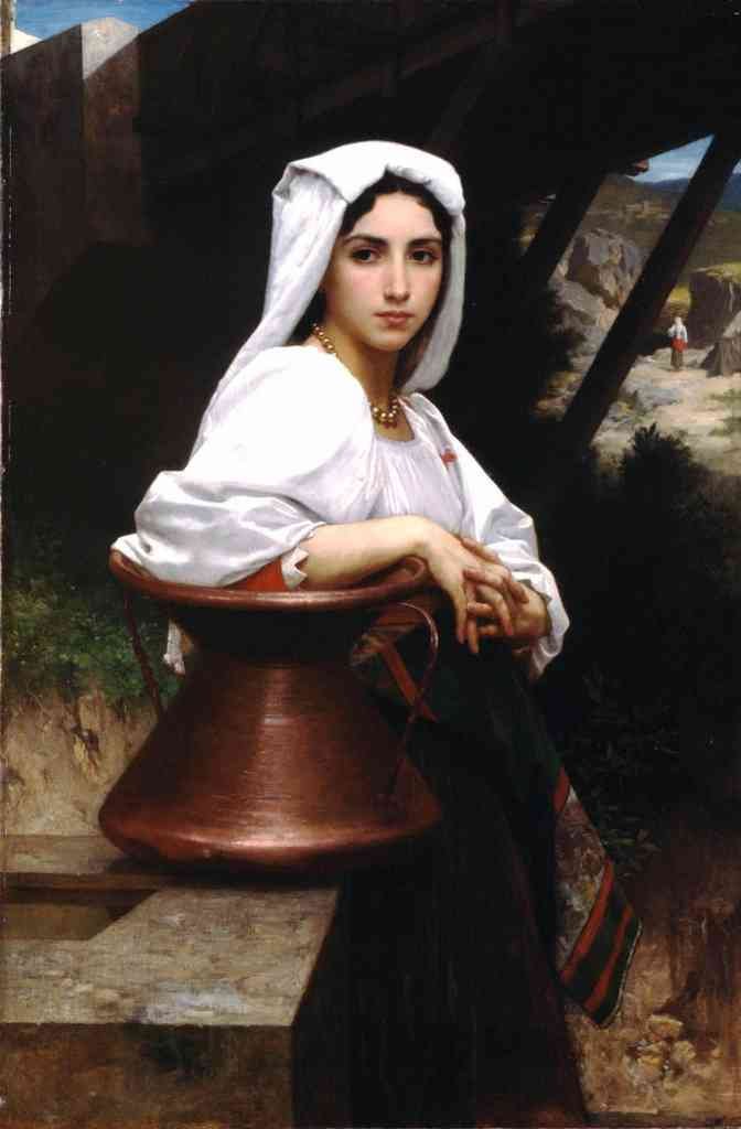 Italian Girl Drawing Water Bouguereau A4 Photo Print