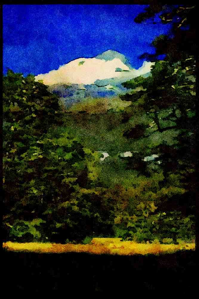 Italian Italy 036000 Southern Alps, Mount Aspiring National Park A4 Limited Edition Watercolour Print