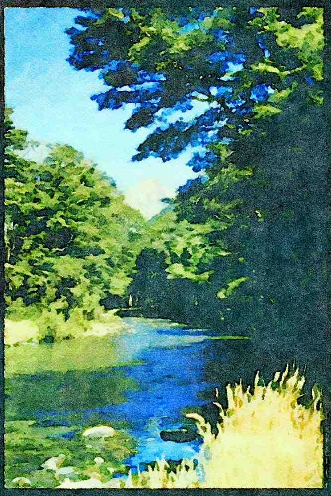 Italian Italy 036006 Beech Forest And River, Mount Aspiring National Park A4 Limited Edition Watercolour Print