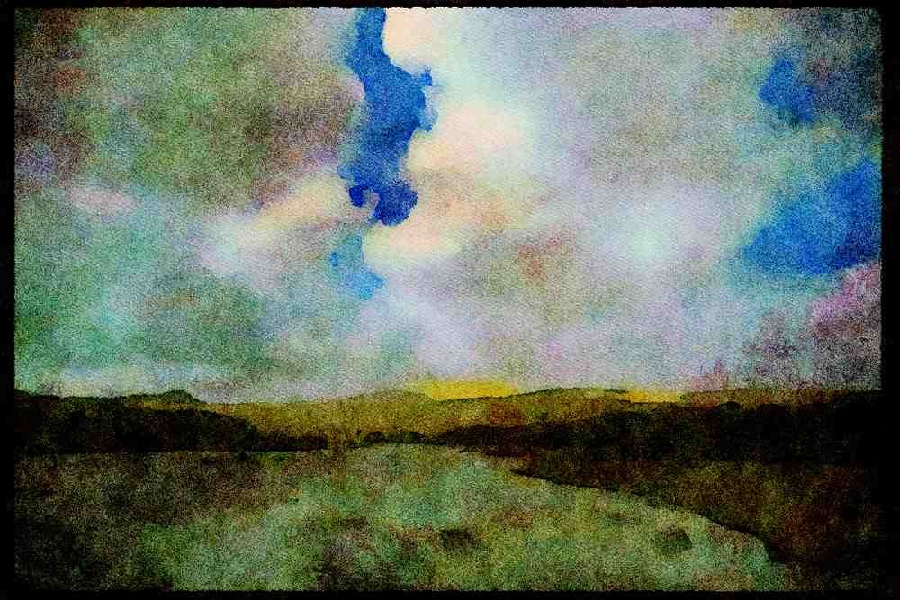 Italian Italy 036113 Tepaki Stream A4 Limited Edition Watercolour Print