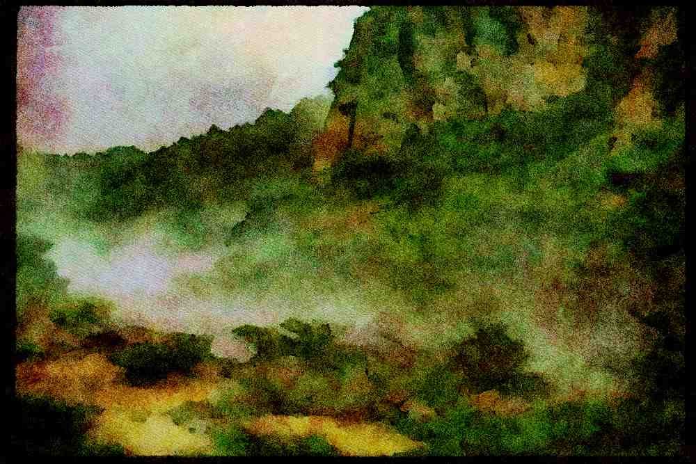 Italian Italy 036128 Waimangu Valley Thermal Area A4 Limited Edition Watercolour Print