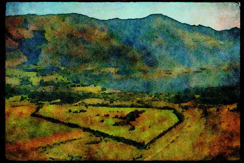 Italian Italy 036169 View Of Wanaka From Mt. Iron A4 Limited Edition Watercolour Print