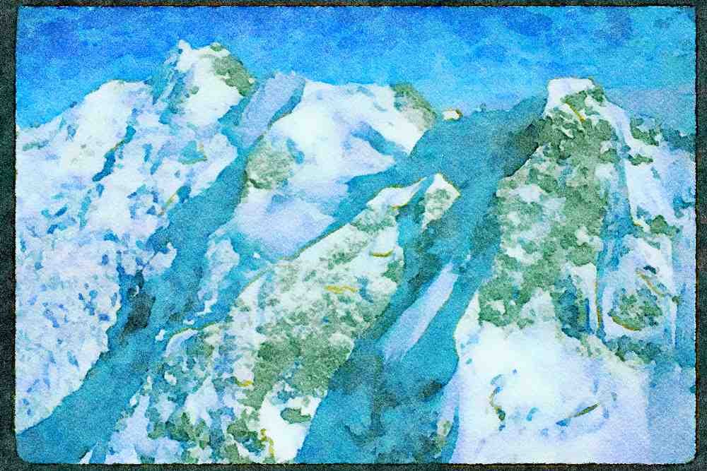 Italian Italy 036180 The Southern Alps A4 Limited Edition Watercolour Print