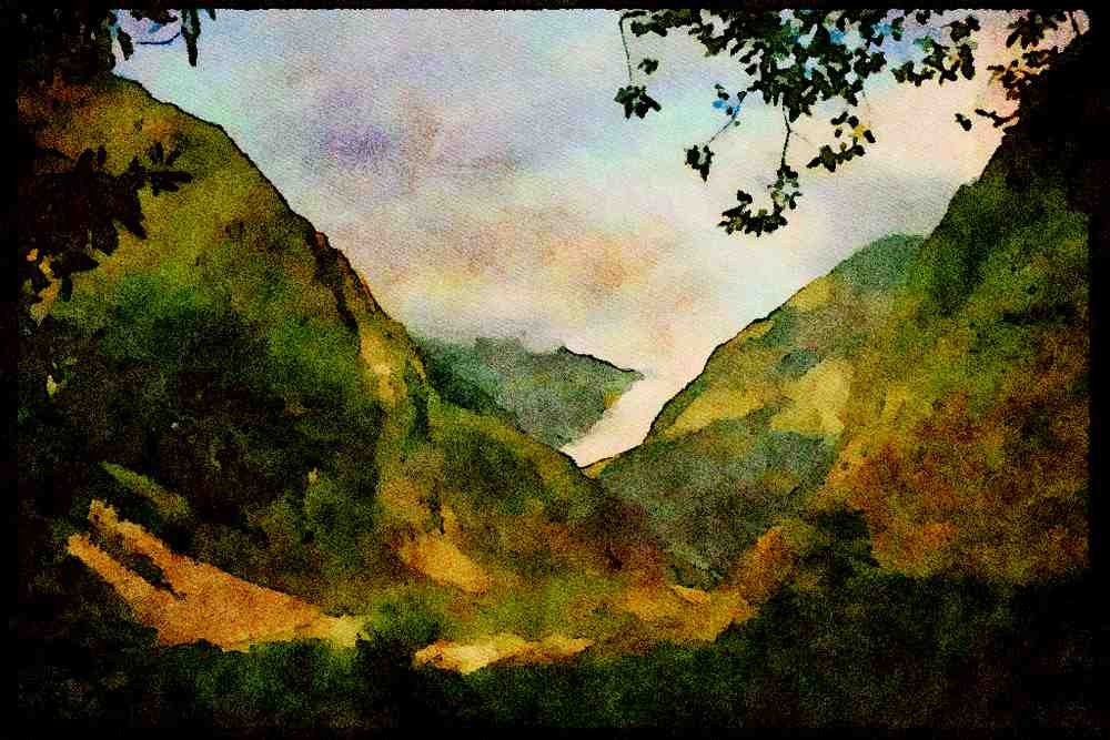 Italian Italy 036184 Fox Glacier A4 Limited Edition Watercolour Print