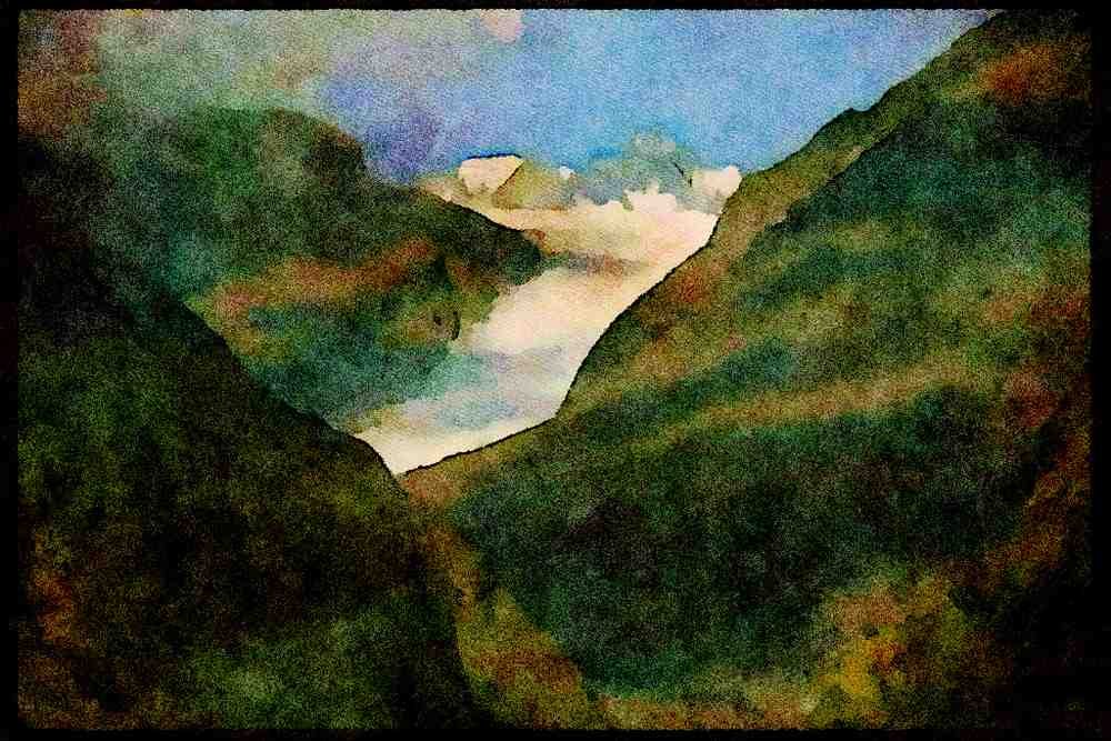 Italian Italy 036185 Fox Glacier A4 Limited Edition Watercolour Print