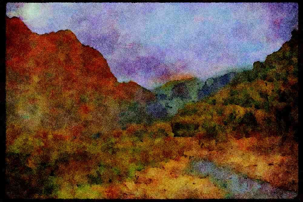 Italian Italy 036190 Sunset From Fox River Bridge A4 Limited Edition Watercolour Print