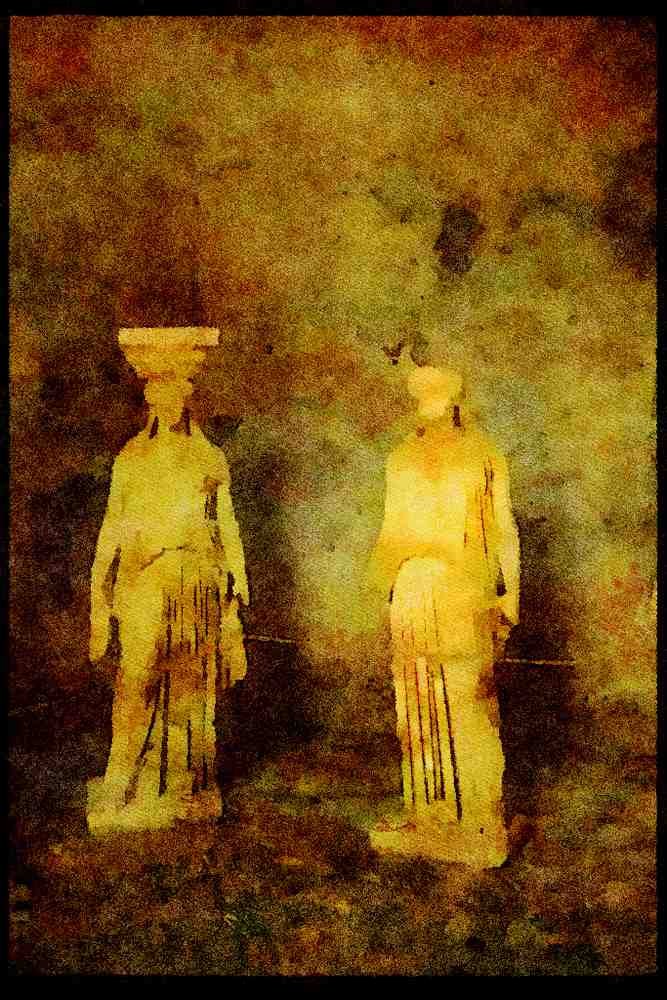 Italian Italy 111019 Statues, Hadrian's Villa A4 Limited Edition Watercolour Print