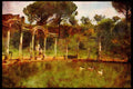 Italian Italy 111030 Canopus, Hadrian's Villa A4 Limited Edition Watercolour Print