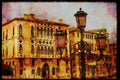 Italian Italy 111047 Details, Windows And Lamps, Venice A4 Limited Edition Watercolour Print