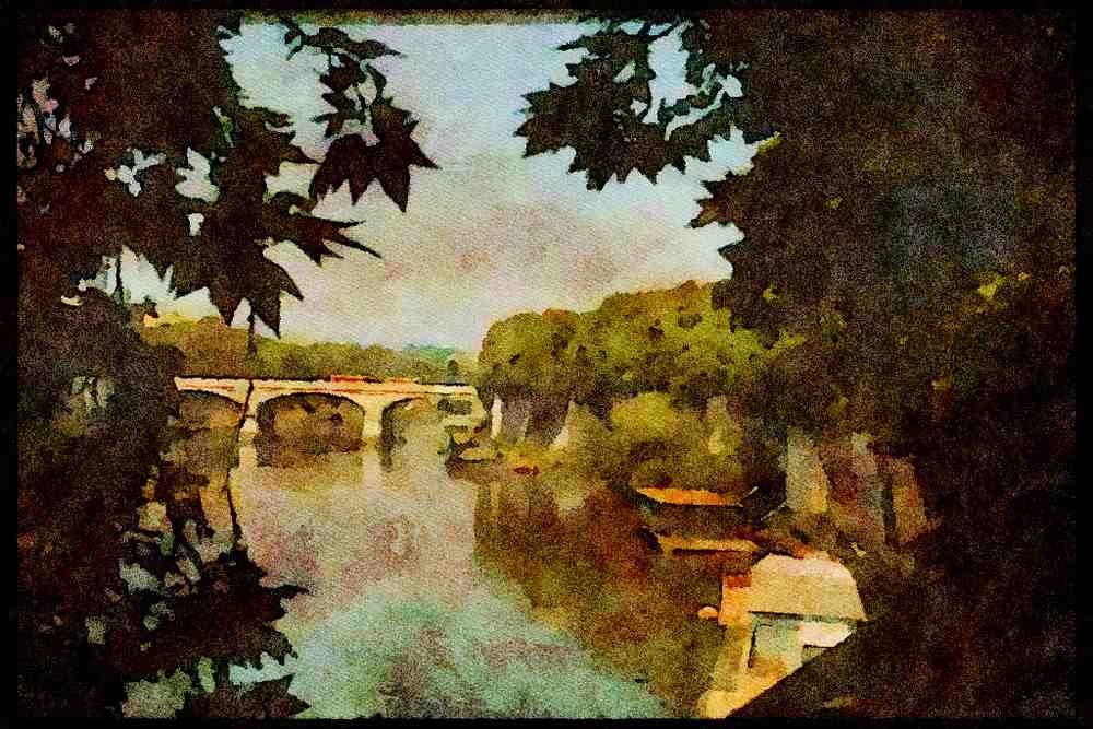 Italian Italy 111052 Tiber River, Rome A4 Limited Edition Watercolour Print