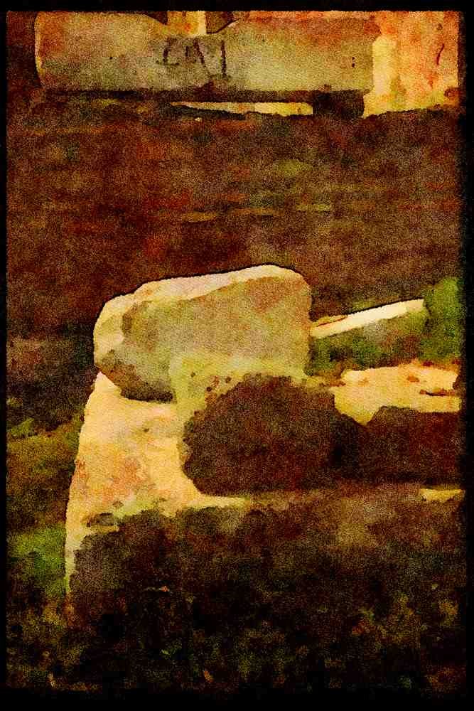 Italian Italy 111056 Stone Remnants, Roman Forum A4 Limited Edition Watercolour Print