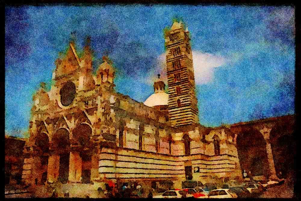 Italian Italy 111081 San Giovanni, Siena A4 Limited Edition Watercolour Print