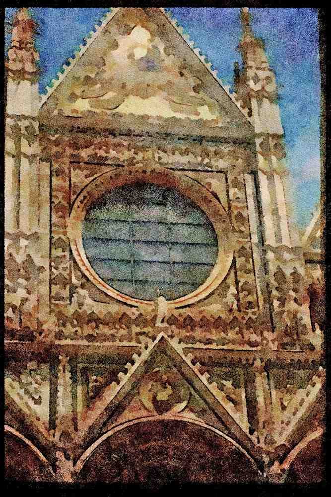 Italian Italy 111084 Window, San Giovanni, Siena A4 Limited Edition Watercolour Print