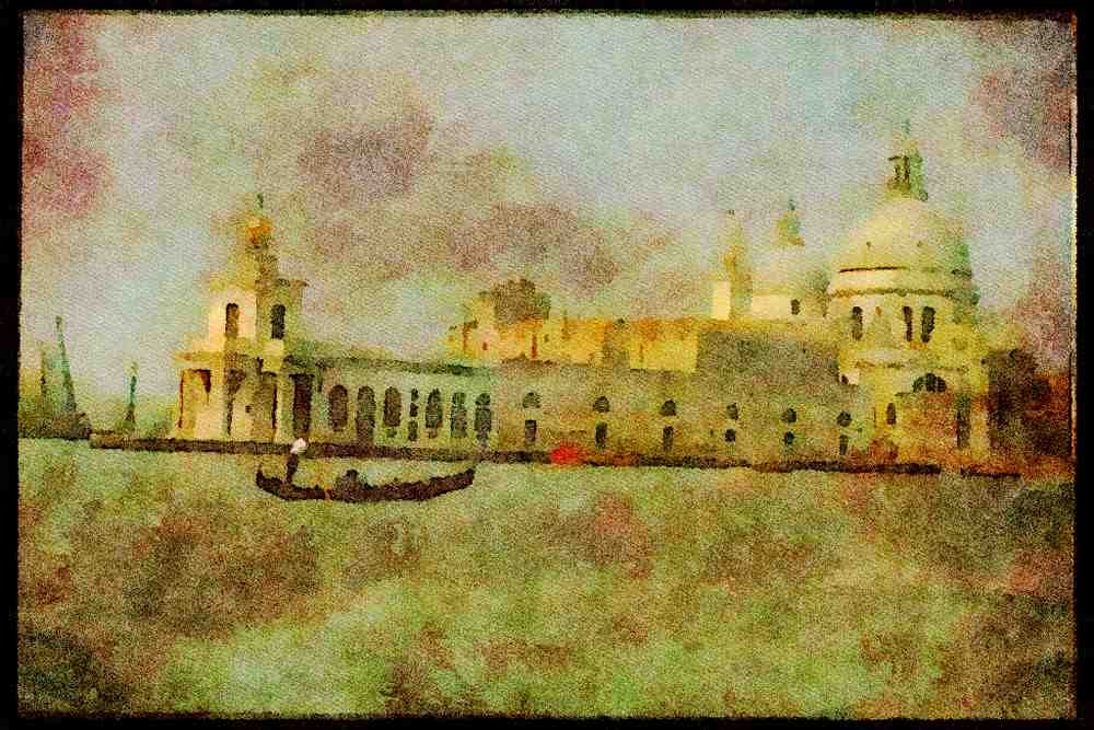 Italian Italy 111088 Punta Della Dogana, Venice A4 Limited Edition Watercolour Print