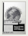 Italian Lines Globe Vintage Retro Advert Poster A4 Photo Print