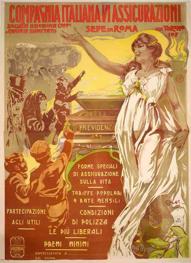 ItalianInsurance Vintage Advert A4 Photo Print