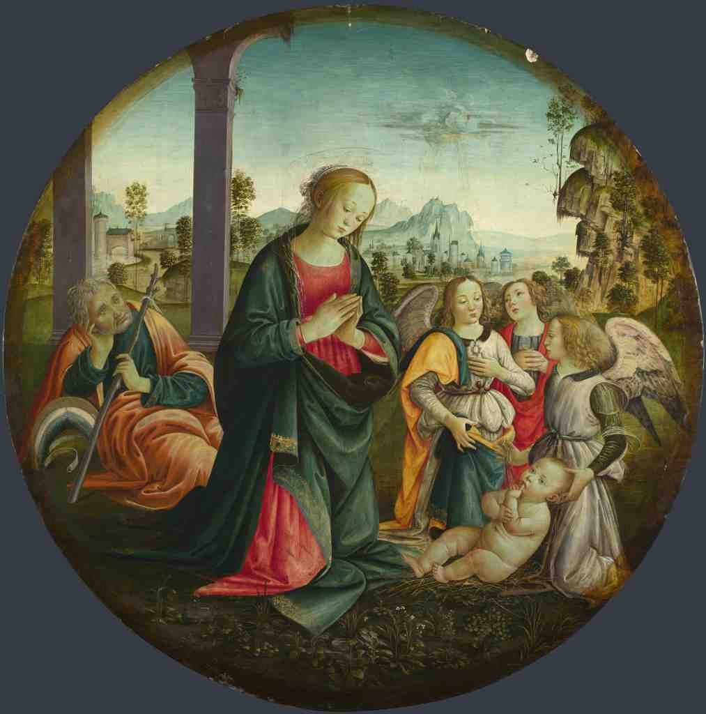 Italian, Florentine The Holy Family with Angels A4 Photo Print