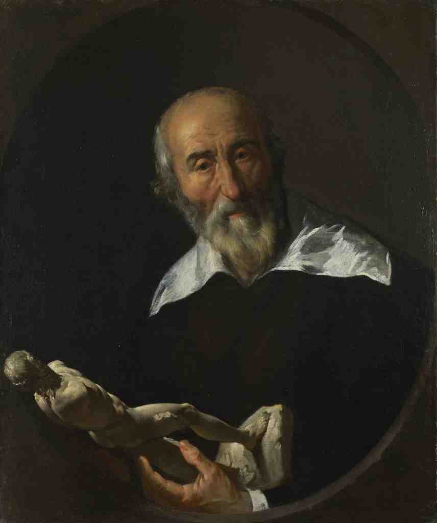 Italian, North A Man holding an Armless Statuette A4 Photo Print