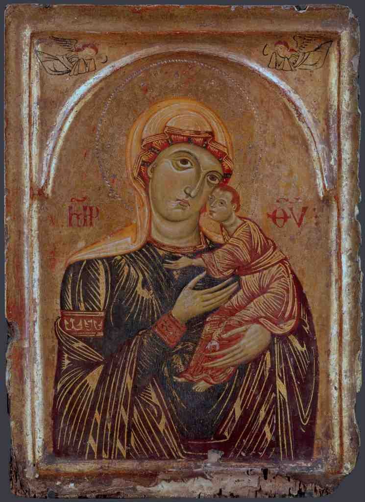 Italian, Tuscan The Virgin and Child with Two Angels A4 Photo Print