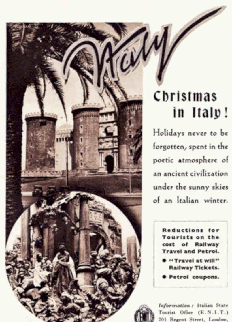 Italy Christmas Castle Vintage Retro Advert Poster A4 Photo Print