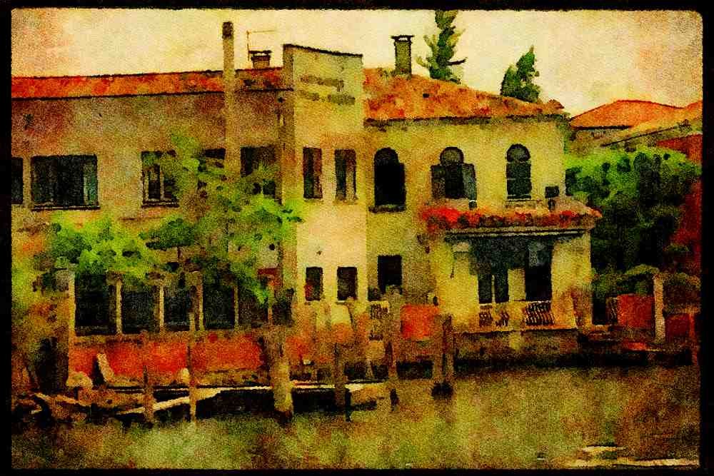 Italy Italian 079046 Hotel In Venice A4 Limited Edition Watercolour Print