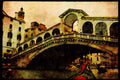 Italy Italian 079049 Rialto Bridge, Venice A4 Limited Edition Watercolour Print