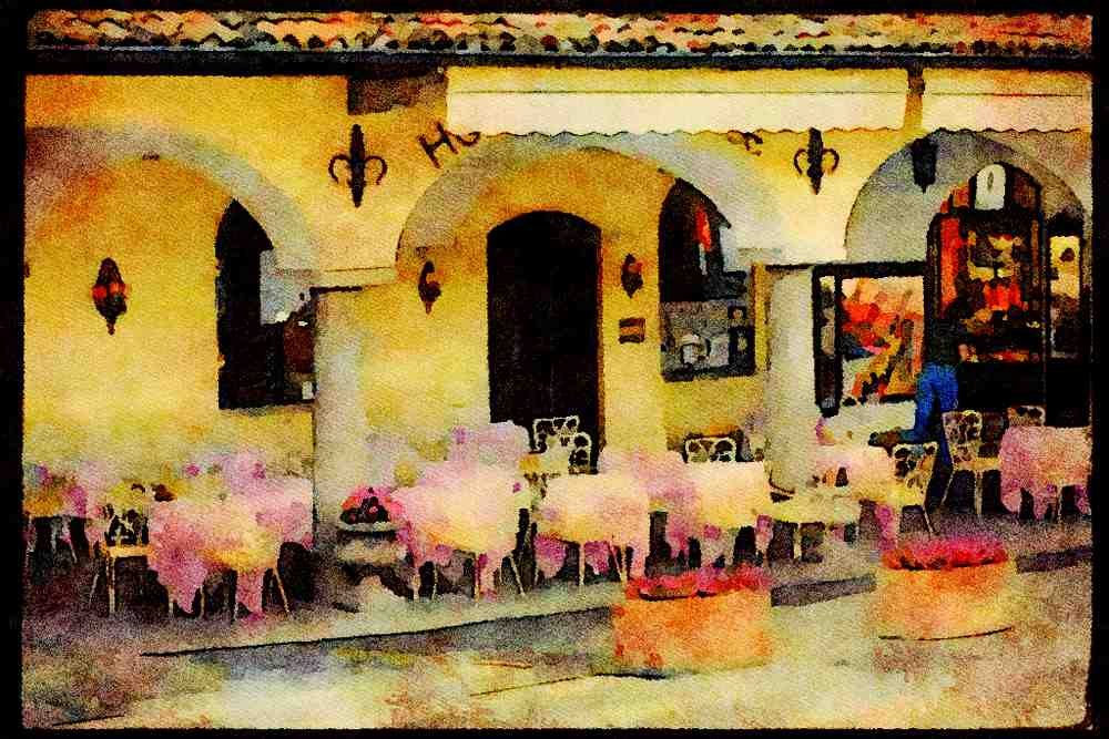 Italy Italian 079067 _Le Florence_ Hotel, Murano A4 Limited Edition Watercolour Print