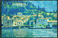 Italy Italian 079070 View Of The Village From Como Lake, Murano A4 Limited Edition Watercolour Print