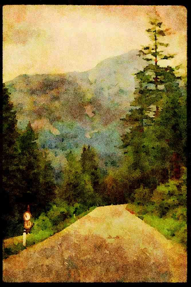 Italy Italian 079095 Road In The Mountains, Dolomite, Murano A4 Limited Edition Watercolour Print