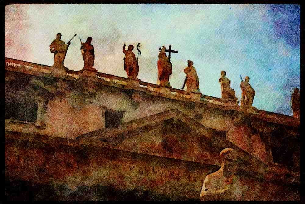 Italy visit 224003 St. Peter's Basilica, Rome A4 Limited Edition Watercolour Print