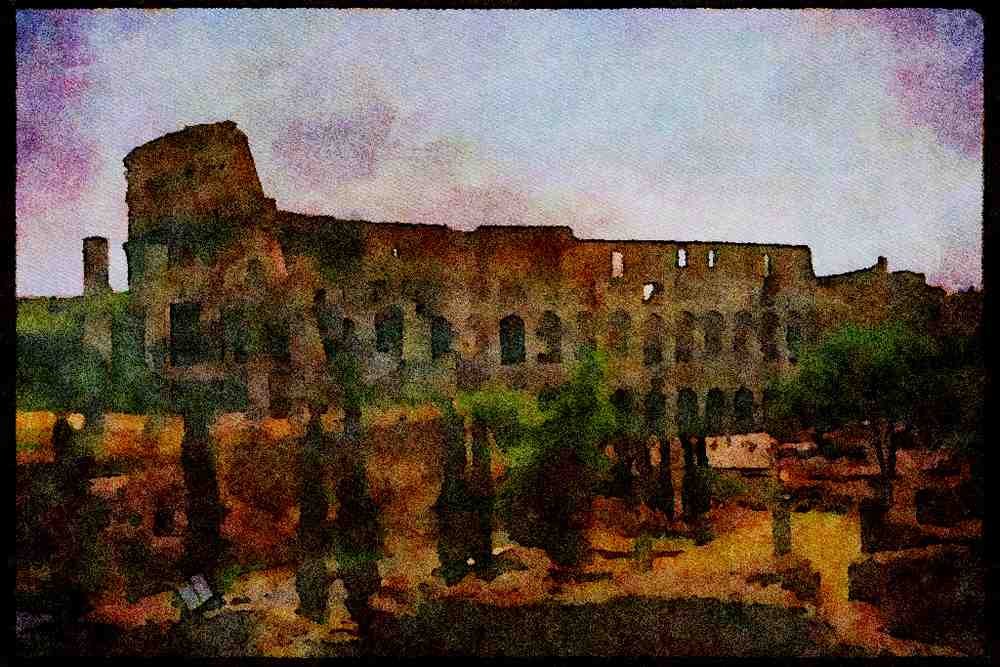 Italy visit 224012 The Coliseum A4 Limited Edition Watercolour Print