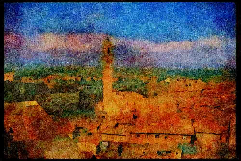 Italy visit 224015 View From The Campanile, Florence A4 Limited Edition Watercolour Print