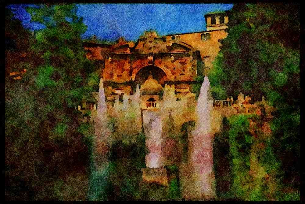 Italy visit 224017 Villa Adriana, Tivoli A4 Limited Edition Watercolour Print