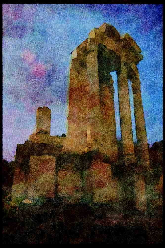 Italy visit 224019 Temple Of Vesta, Roman Forum A4 Limited Edition Watercolour Print