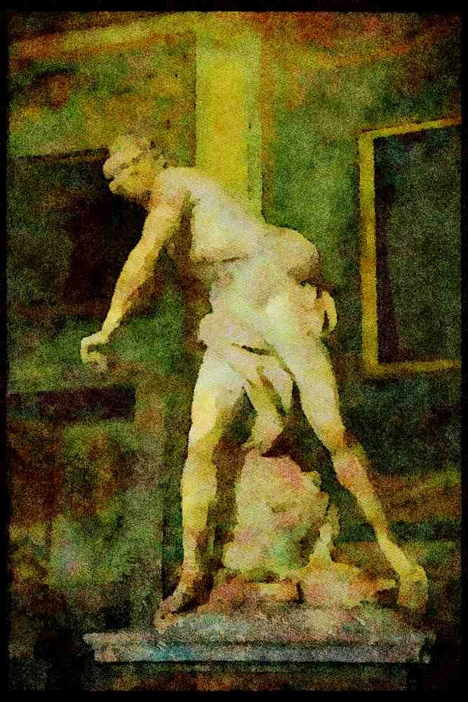 Italy visit 224021 Bernini's _David_, Borghese Gallery, Rome A4 Limited Edition Watercolour Print