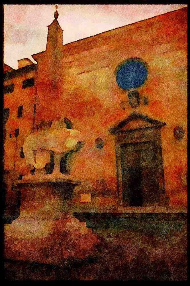 Italy visit 224032 Saint Maria Sopra Minerva, Rome A4 Limited Edition Watercolour Print