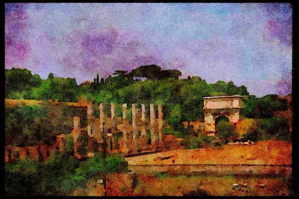 Italy visit 224039 Roman Forum A4 Limited Edition Watercolour Print