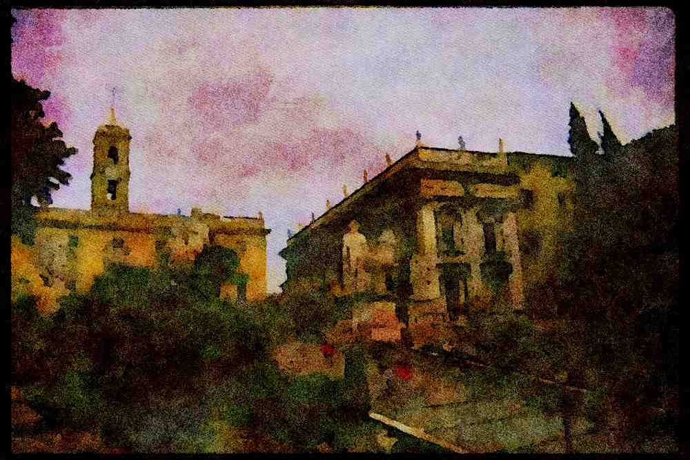 Italy visit 224049 Capitoline, Rome A4 Limited Edition Watercolour Print