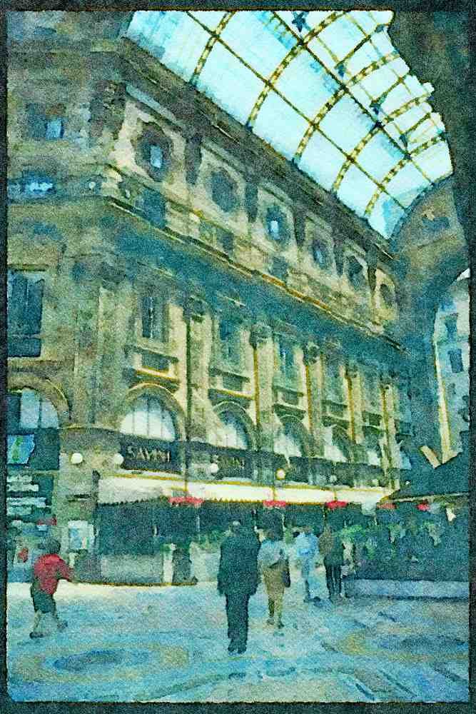 Italy visit 224055 Galleria, Milan A4 Limited Edition Watercolour Print