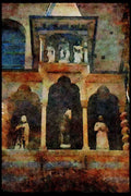 Italy visit 224066 Courtyard, Colleoni Chapel, Bergamo A4 Limited Edition Watercolour Print