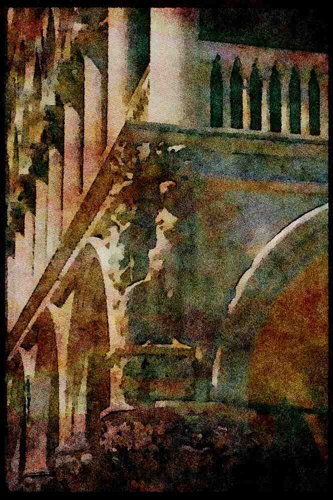 Italy visit 224082 Detail, Doges' Palace, Venice A4 Limited Edition Watercolour Print