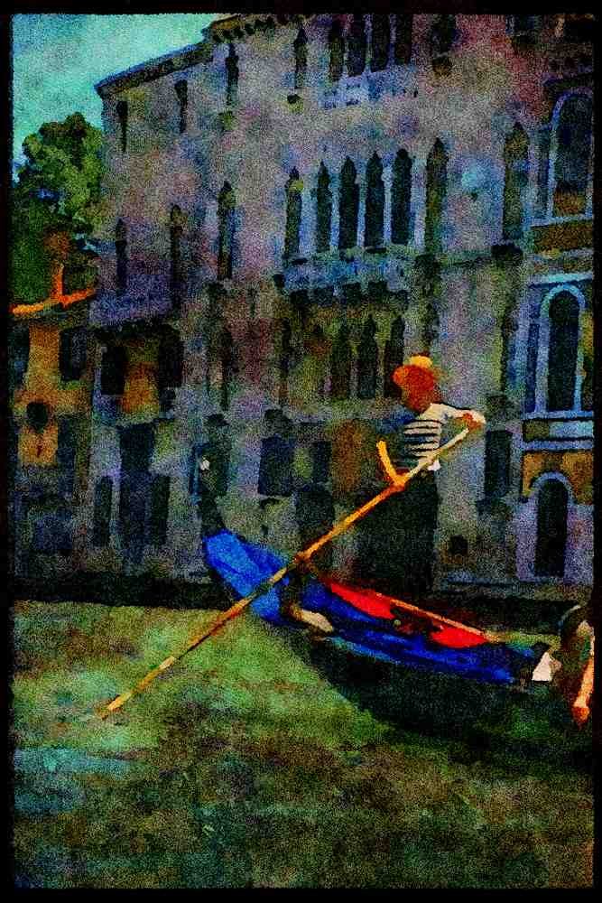 Italy visit 224085 Gondolier, Grand Canal, Venice A4 Limited Edition Watercolour Print