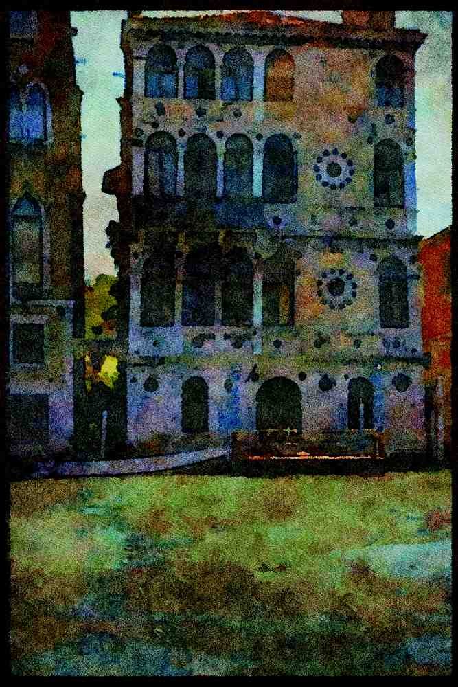 Italy visit 224087 Private Home, Grand Canal, Venice A4 Limited Edition Watercolour Print