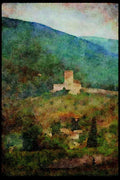 Italy visit 224096 Medieval Castle, Assisi A4 Limited Edition Watercolour Print