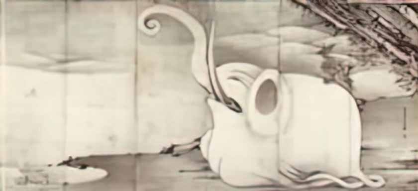 Ito Jakuchu elephant and whale diptych 1 Art A4 Photo Print