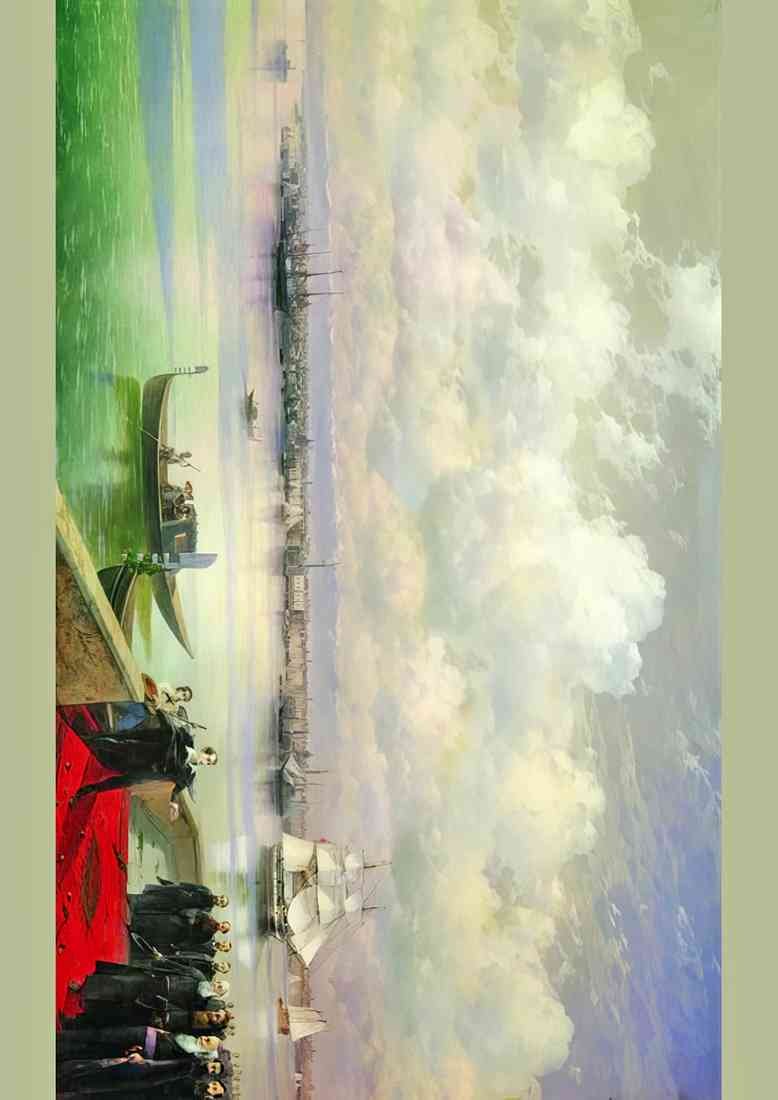 Ivan Aivazovsky byron visiting mhitarists on island of st lazarus A4 Photo Print
