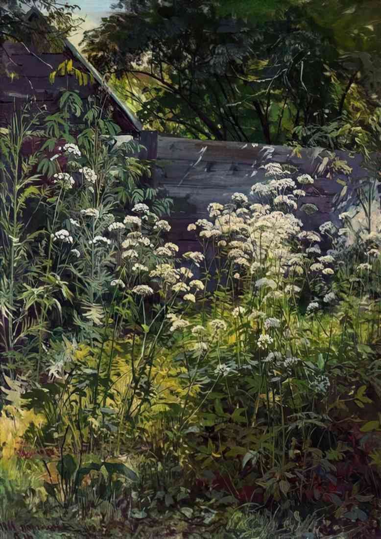 Ivan Shishkin corner of overgrown garden goutweed A4 Photo Print