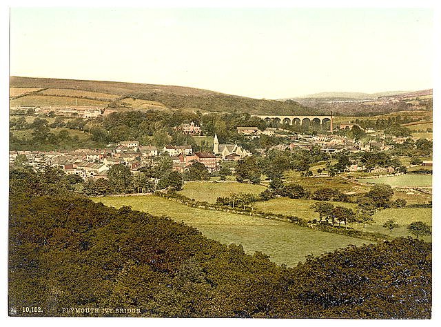 Ivybridge general view Plymouth Vintage A4 Photo Print