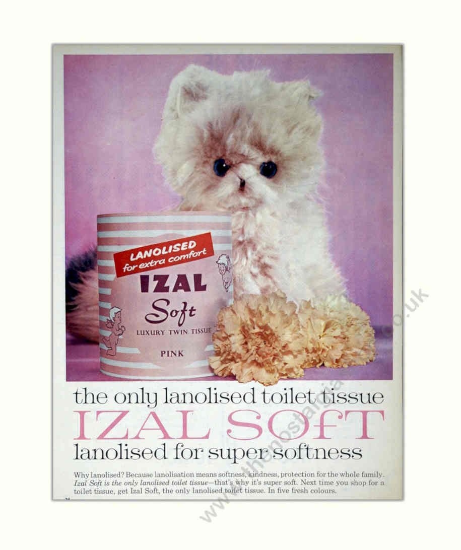 Izal Soft Cat Vintage Retro Advert Poster A4 Photo Print
