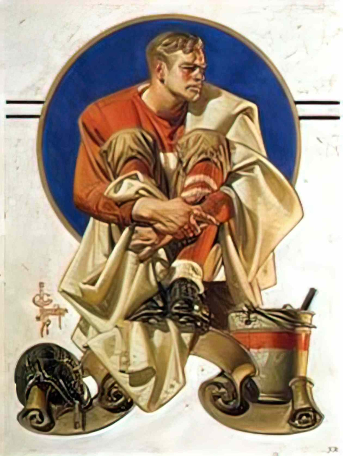 J C Leyendecker leyendecker football player Art A4 Photo Print